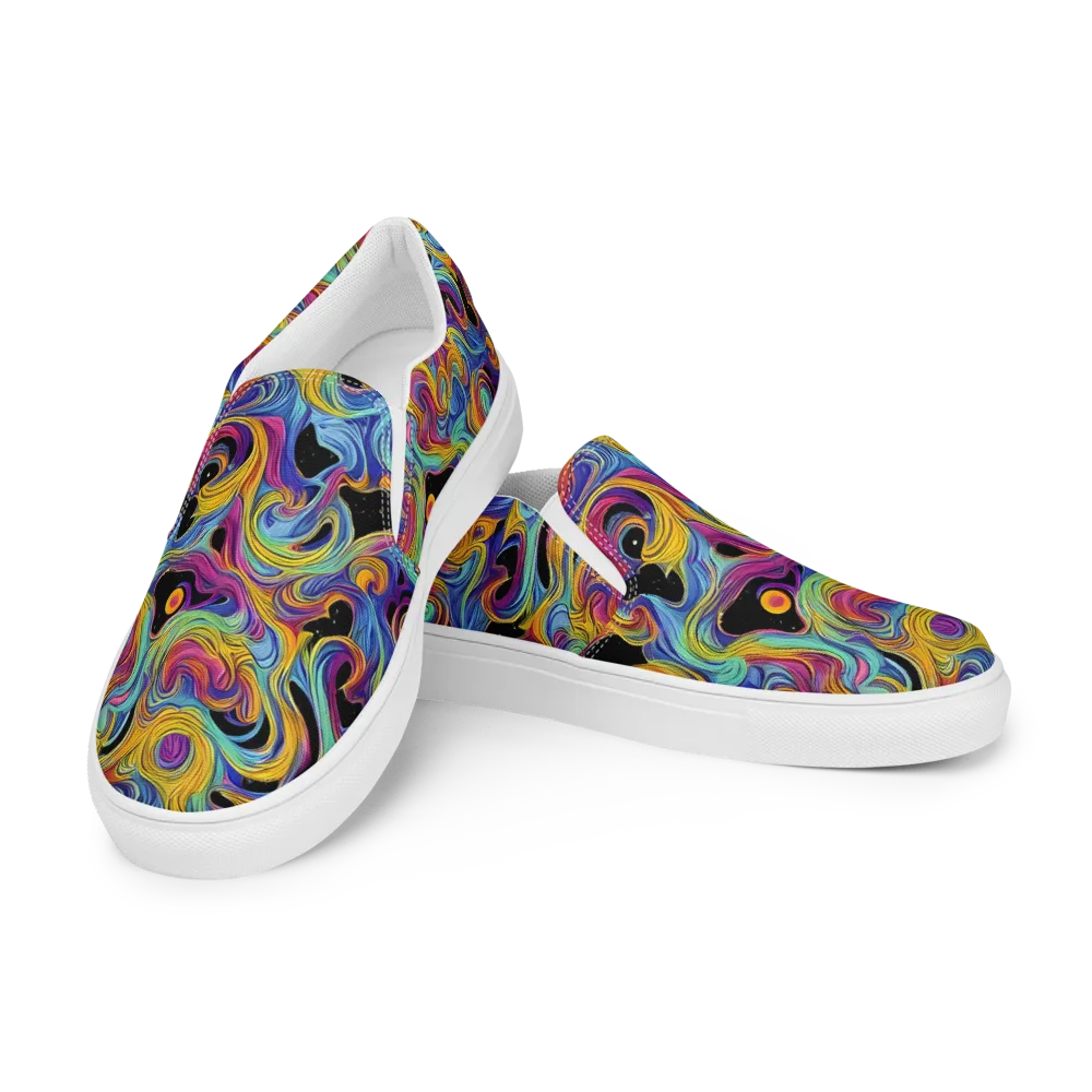 Aurora Ink on Men's Slip-On Canvas Shoes — Left Front