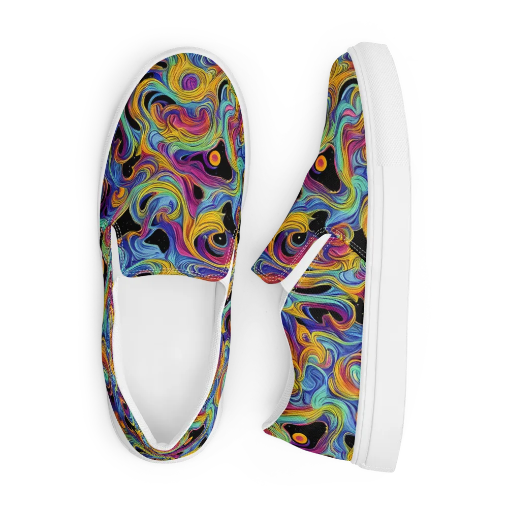 Aurora Ink on Men's Slip-On Canvas Shoes — Front
