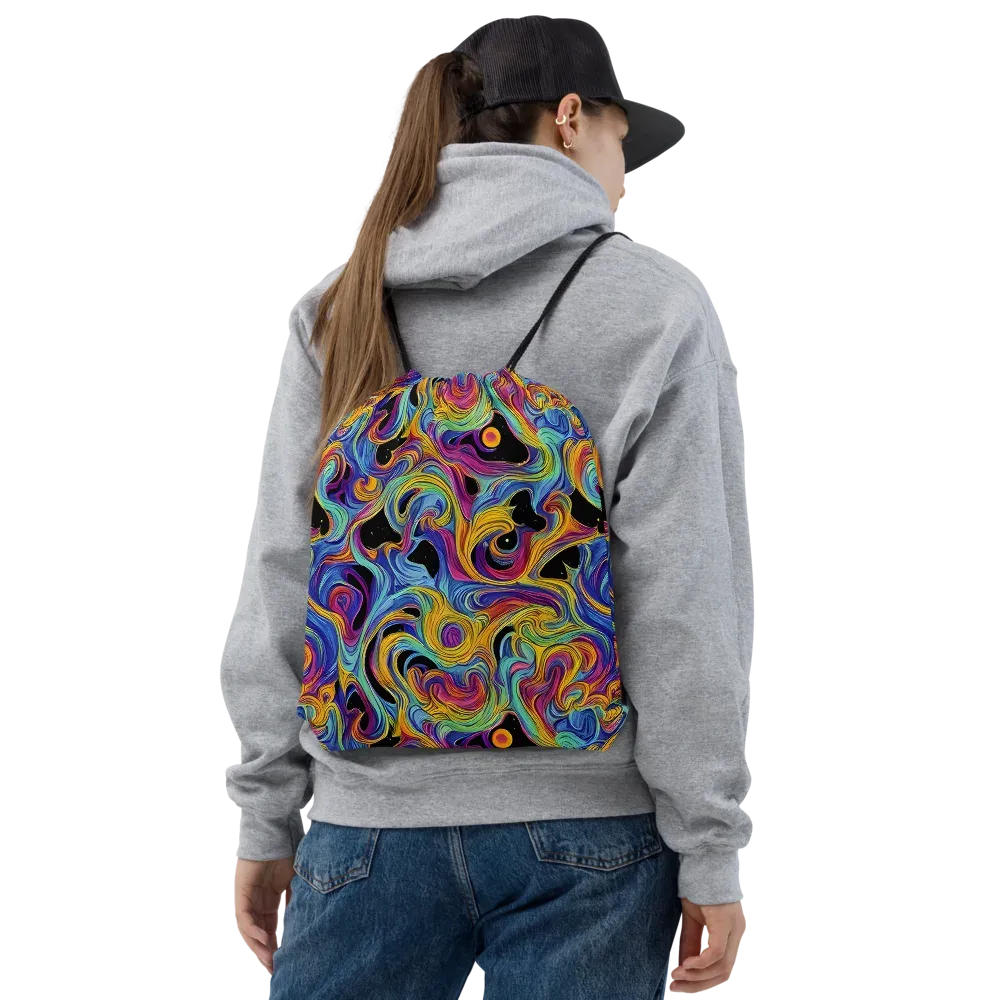 Aurora Ink on Drawstring Bag — Front