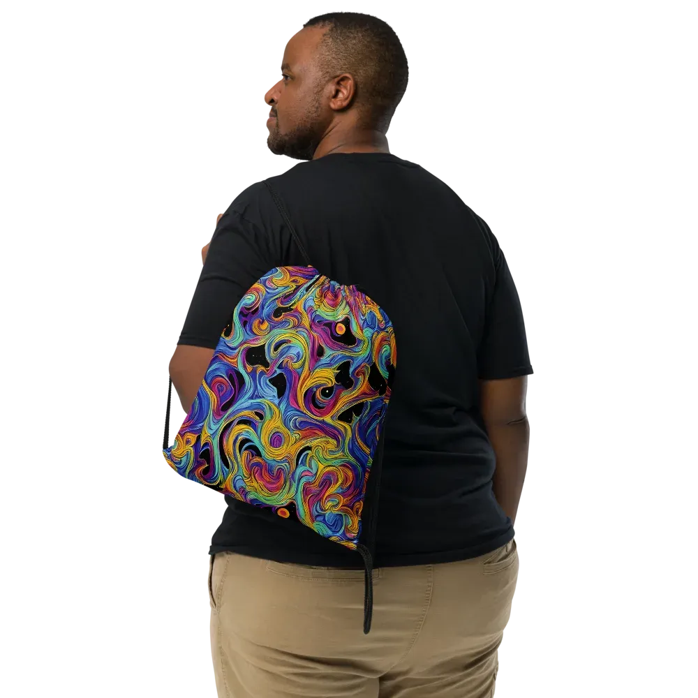 Aurora Ink on Drawstring Bag — Front