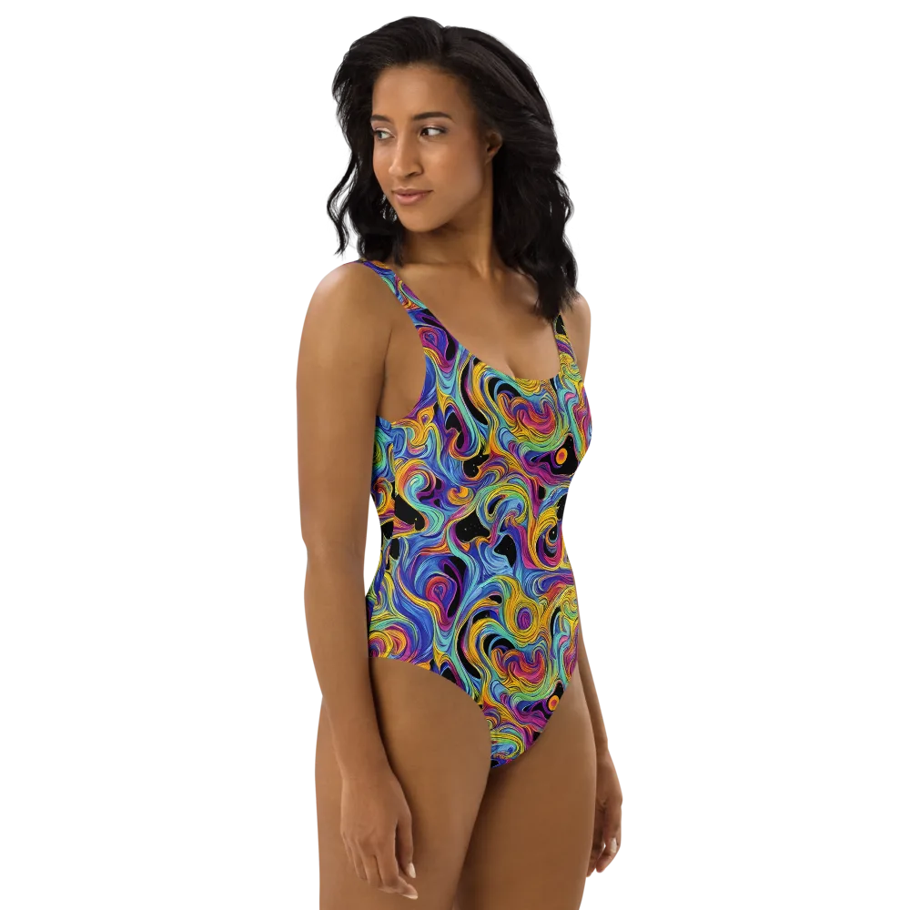Aurora Ink on One-Piece Swimsuit — Right