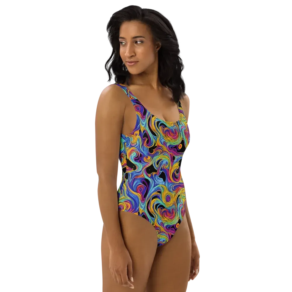 Aurora Ink on One-Piece Swimsuit — Right