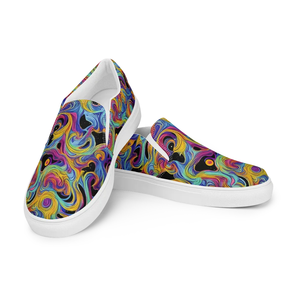 Aurora Ink on Women's Slip-On Canvas Shoes — Left Front