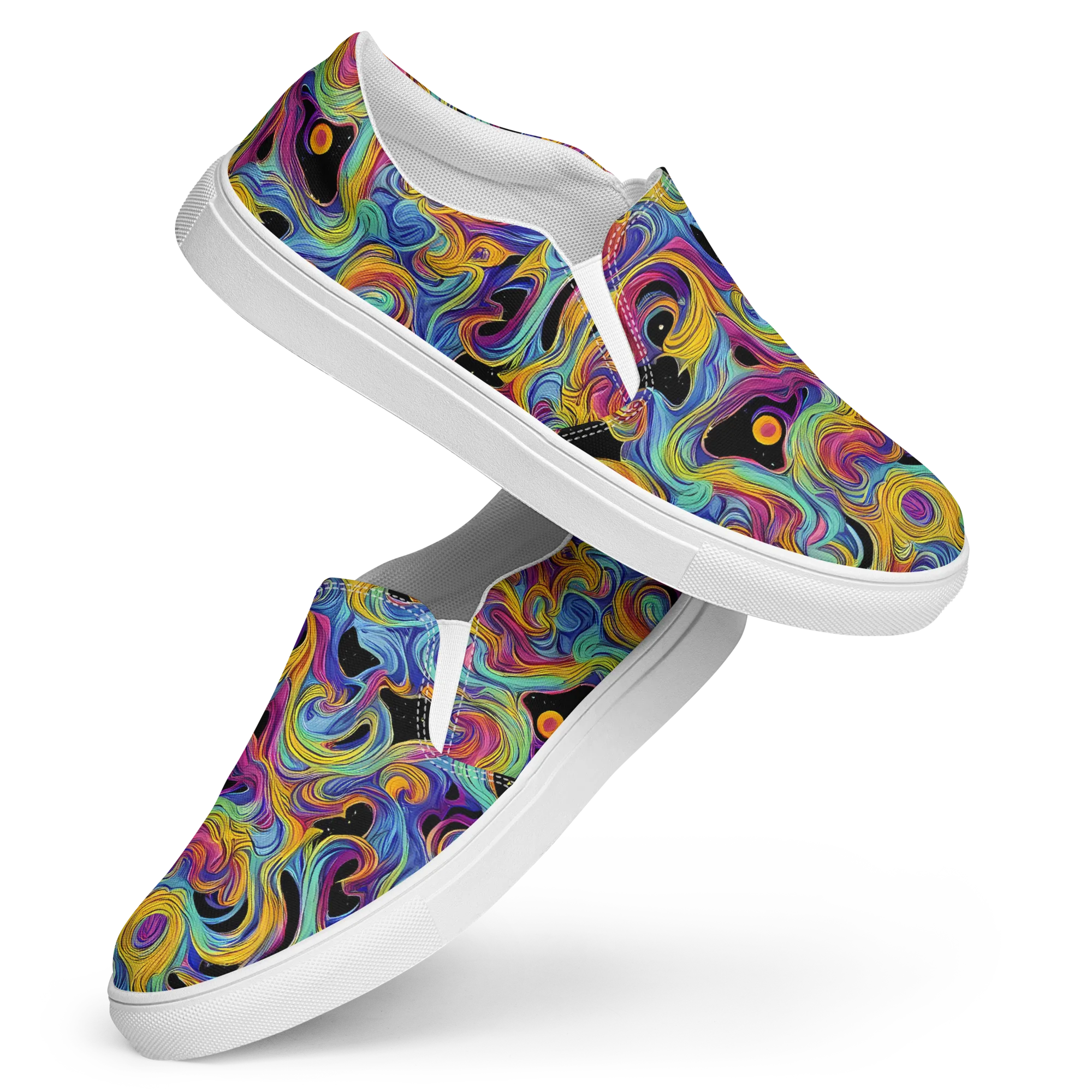 Aurora Ink on Women's Slip-On Canvas Shoes — Front