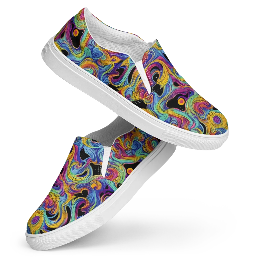Aurora Ink on Women's Slip-On Canvas Shoes — Front