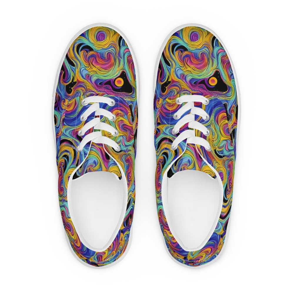 Aurora Ink on Men's Lace-Up Canvas Shoes — Front