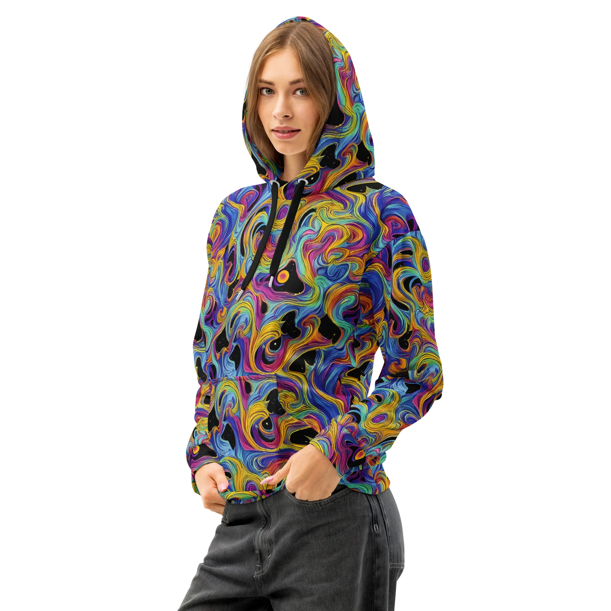 Aurora Ink on Cotton Hoodie — Left Front
