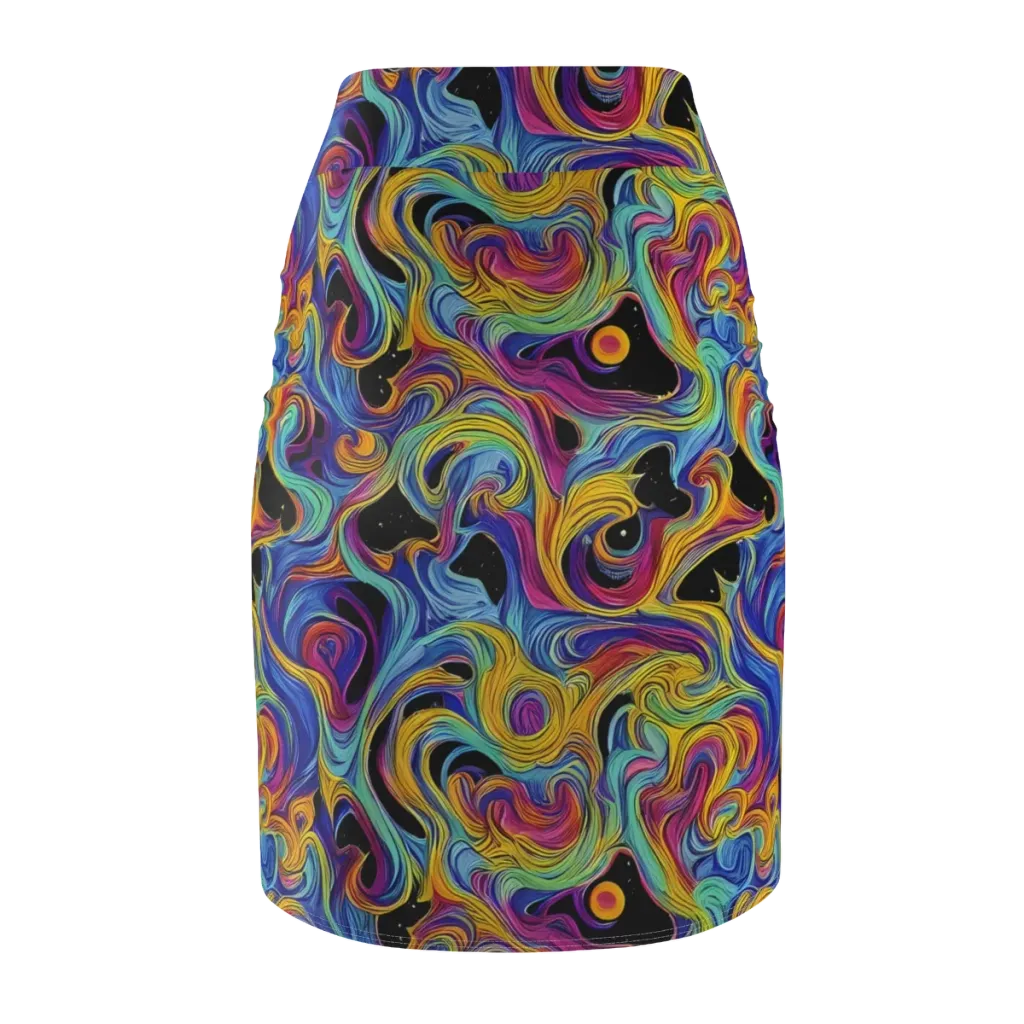 Aurora Ink on Pencil Skirt — Back