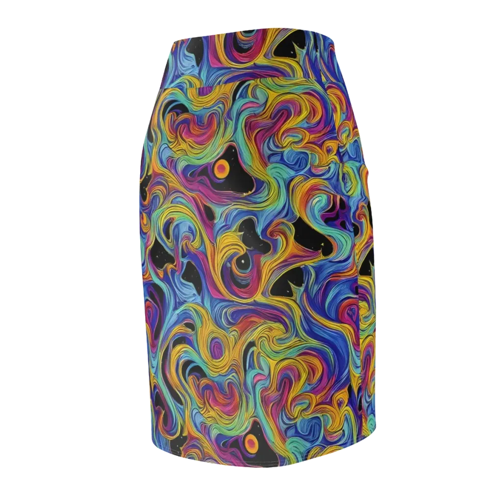 Aurora Ink on Pencil Skirt — Back Side