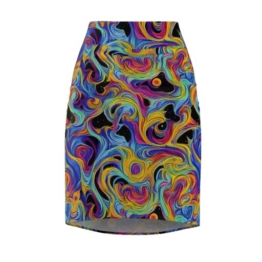 Aurora Ink on a Pencil Skirt