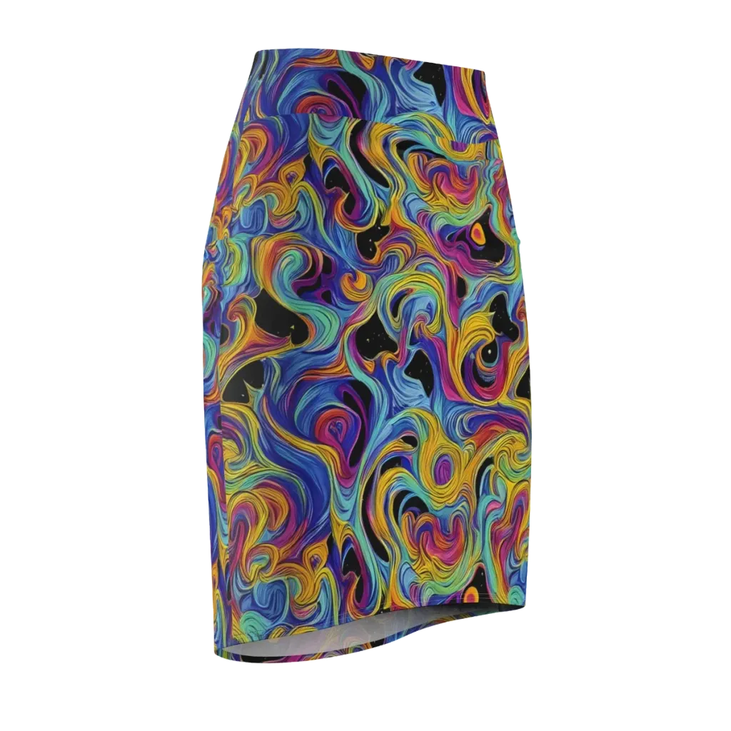 Aurora Ink on Pencil Skirt — Front Side