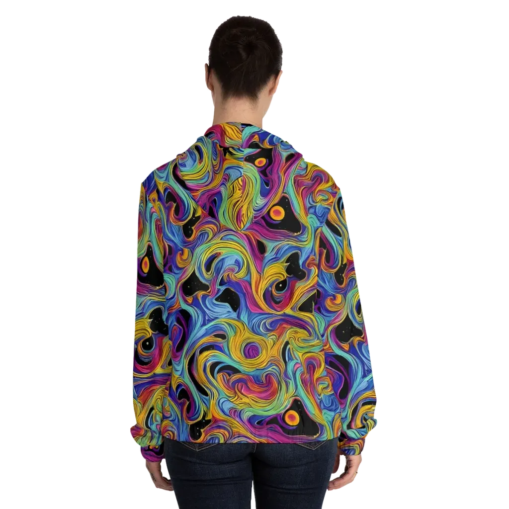 Aurora Ink on Women's Full-Zip Hoodie — Back On Person
