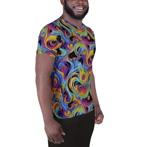 Aurora Ink on a Men's Athletic T-Shirt