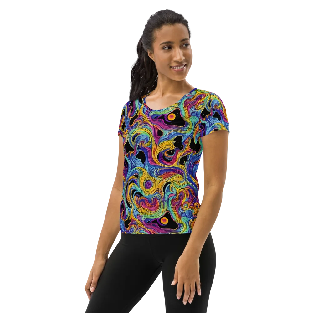 Aurora Ink on Women's Athletic T-Shirt — Left