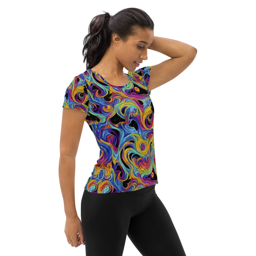 Aurora Ink on Women's Athletic T-Shirt — Right