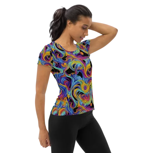 Aurora Ink on a Women's Athletic T-Shirt