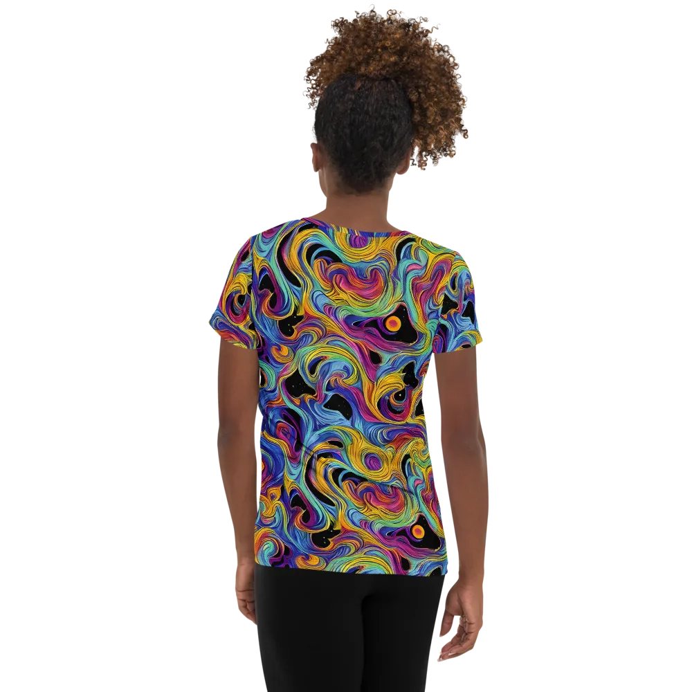 Aurora Ink on Women's Athletic T-Shirt — Back