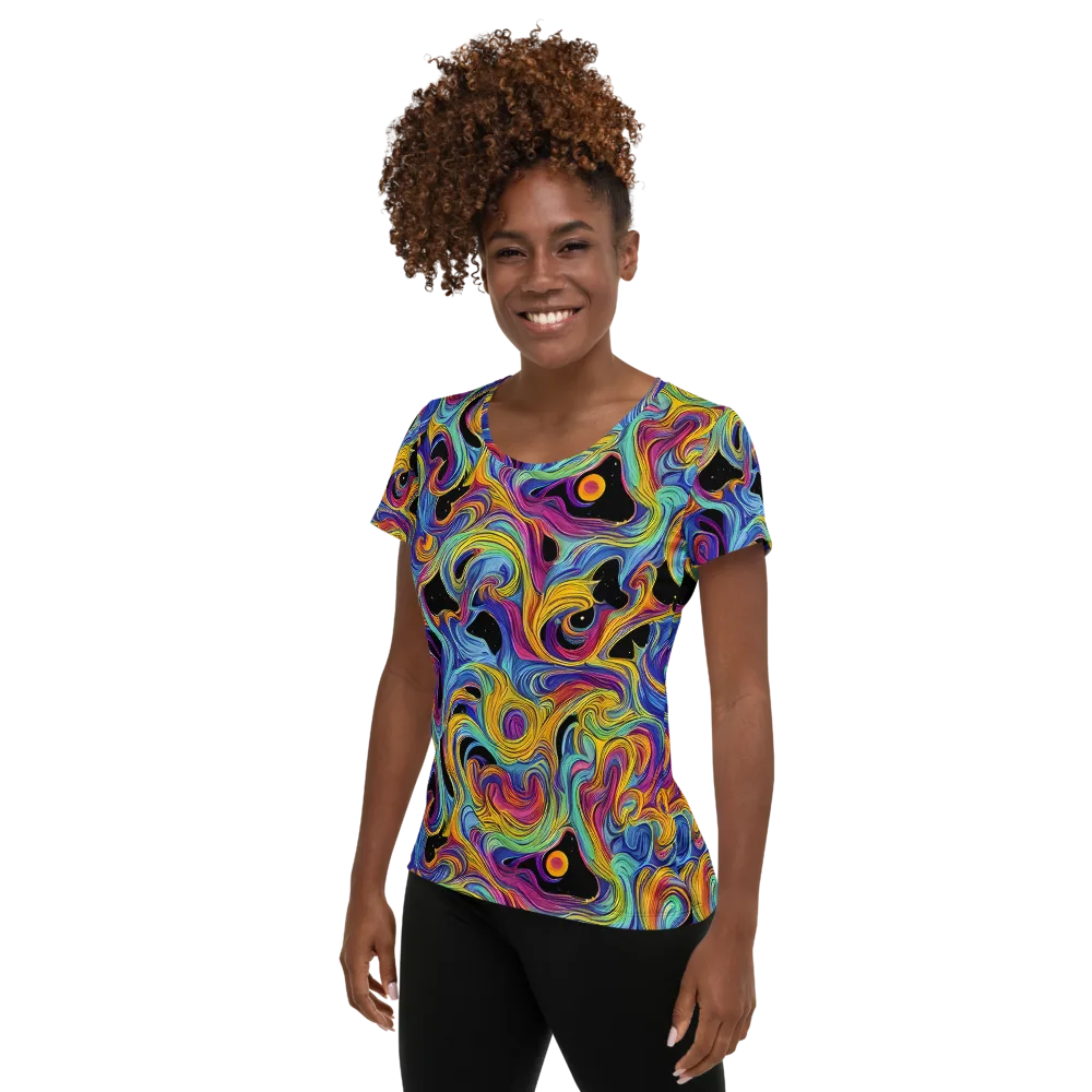 Aurora Ink on Women's Athletic T-Shirt — Left