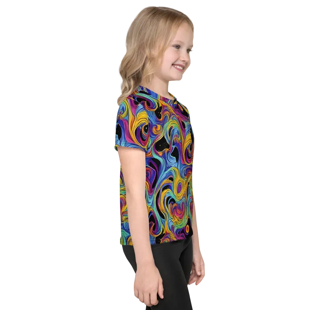 Aurora Ink on Kids Crew Neck T-Shirt — Right