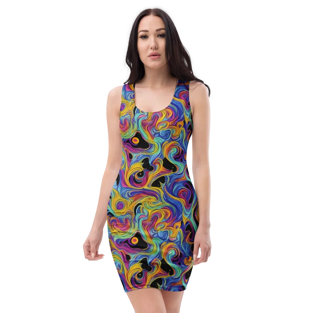 Aurora Ink on Bodycon Dress — Front