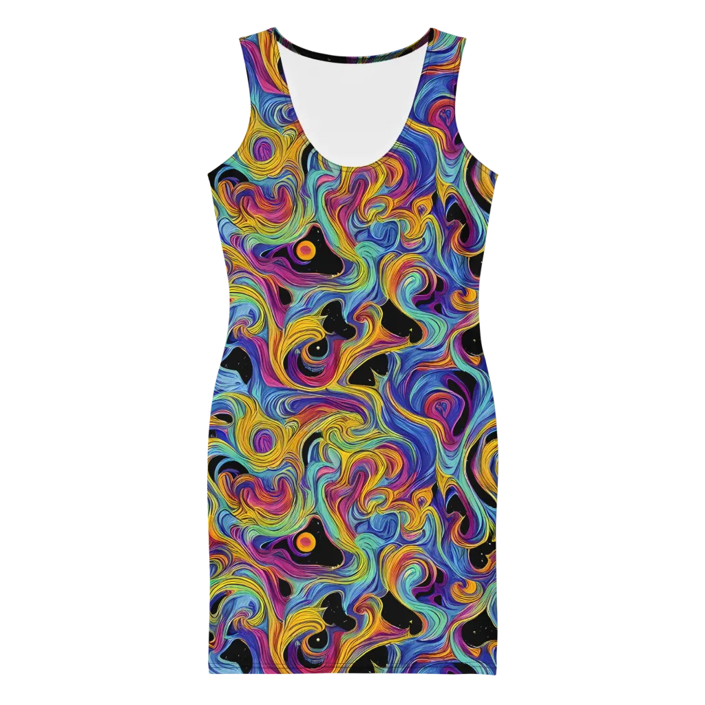 Aurora Ink on Bodycon Dress — Front