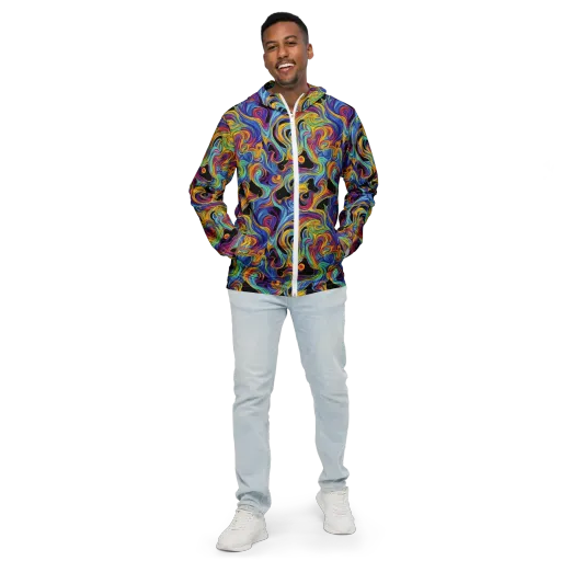 Aurora Ink on a Men's Windbreaker