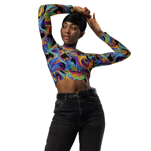 Aurora Ink on a Long Sleeve Crop Top