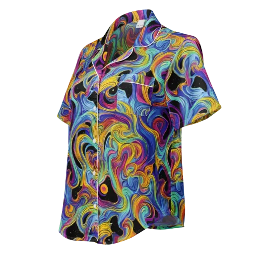 Aurora Ink on a Women's Short Sleeve Pajama Top