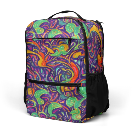 Psychedelic Ribbons on a Utility Backpack