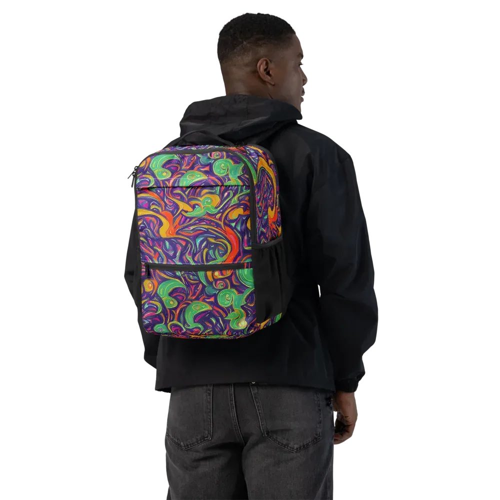 Psychedelic Ribbons on Utility Backpack — Back