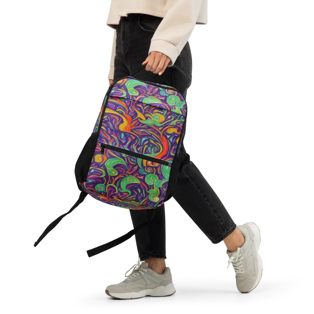 Psychedelic Ribbons on Utility Backpack — Front