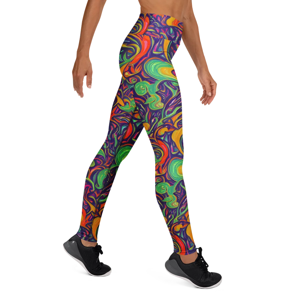 Psychedelic Ribbons on Yoga Leggings — Right