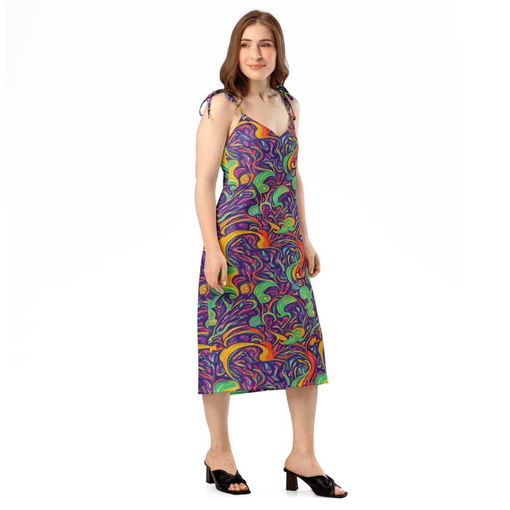 Psychedelic Ribbons on Slip Dress — Right Front