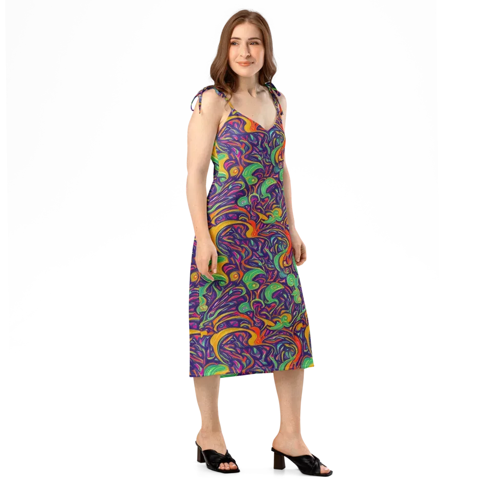 Psychedelic Ribbons on Slip Dress — Right Front