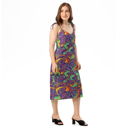 Psychedelic Ribbons on a Slip Dress