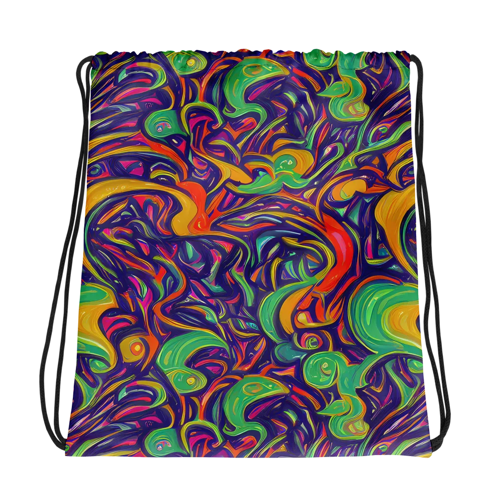 Psychedelic Ribbons on Drawstring Bag — Photo