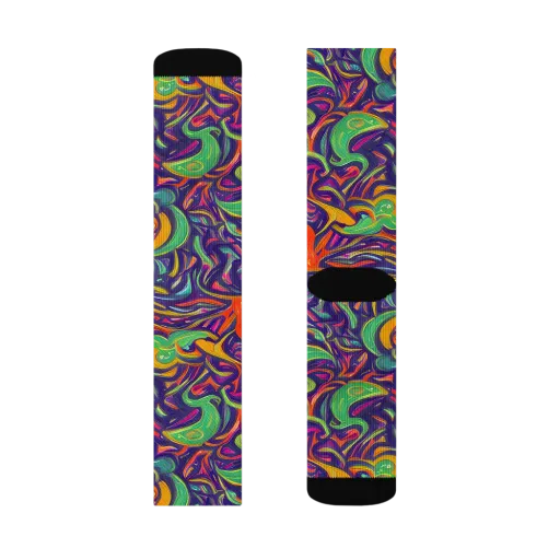 Psychedelic Ribbons on a Socks