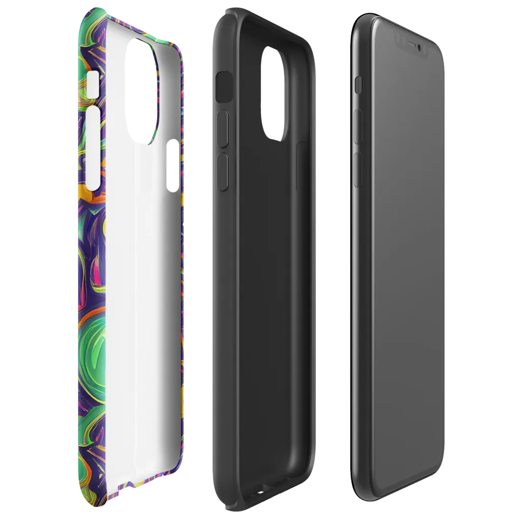 Psychedelic Ribbons on Tough Case for iPhone® — Right