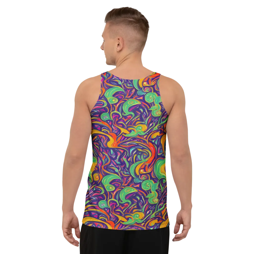 Psychedelic Ribbons on Men's Tank Top — Back