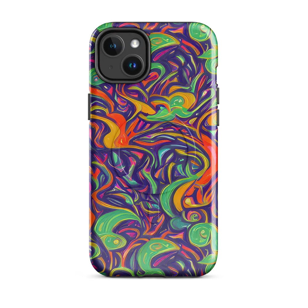 Psychedelic Ribbons on MagSafe Tough Case for iPhone® — Front
