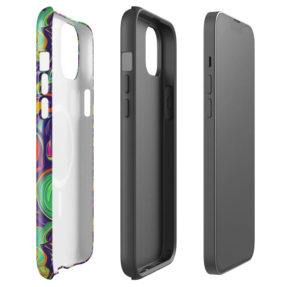 Psychedelic Ribbons on MagSafe Tough Case for iPhone® — Front