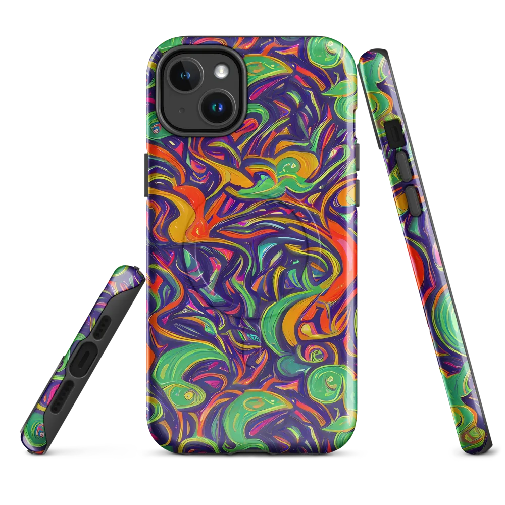 Psychedelic Ribbons on MagSafe Tough Case for iPhone® — Front