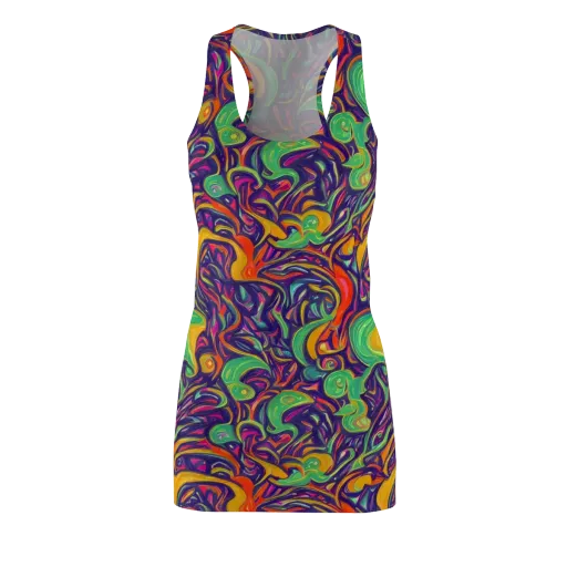 Psychedelic Ribbons on a Racerback Dress