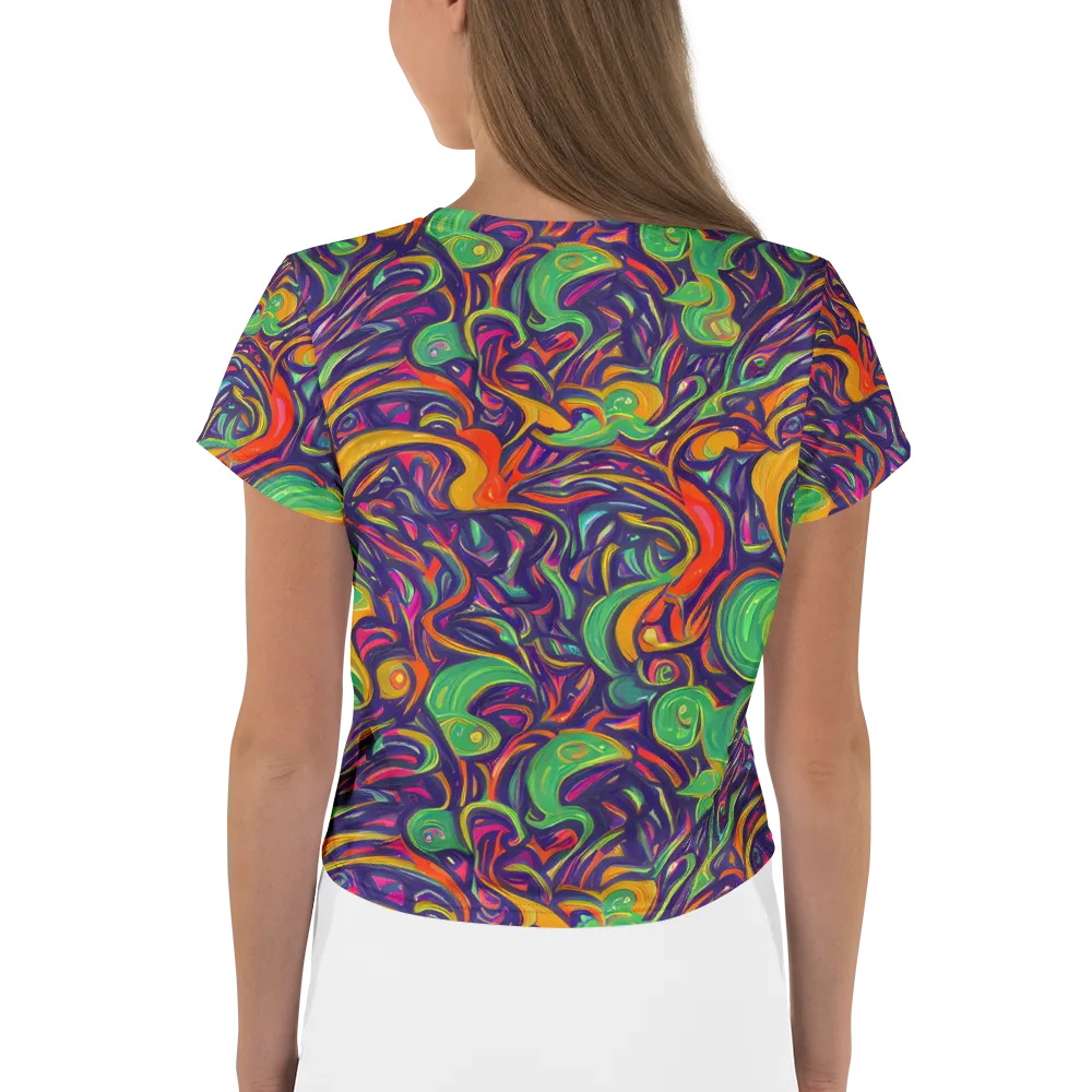 Psychedelic Ribbons on Crop Tee — Back