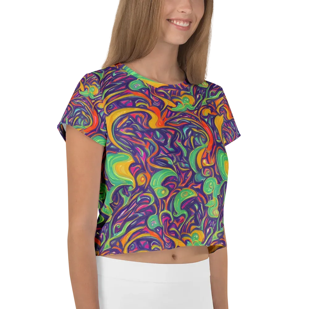 Psychedelic Ribbons on Crop Tee — Right