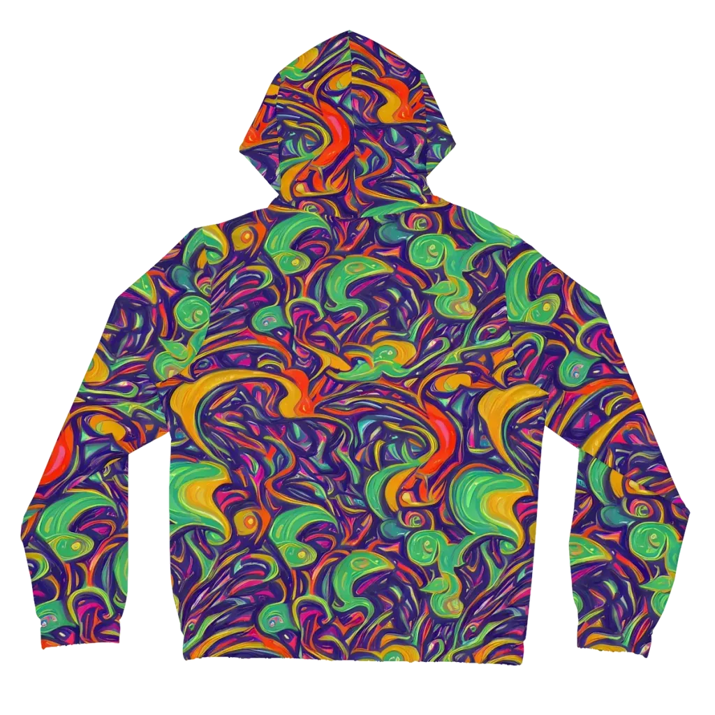 Psychedelic Ribbons on Women's Full-Zip Hoodie — Back
