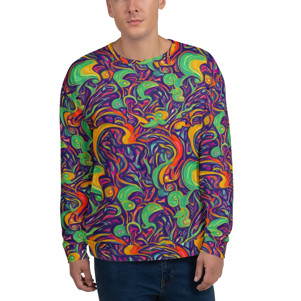Psychedelic Ribbons on Sweatshirt — Front