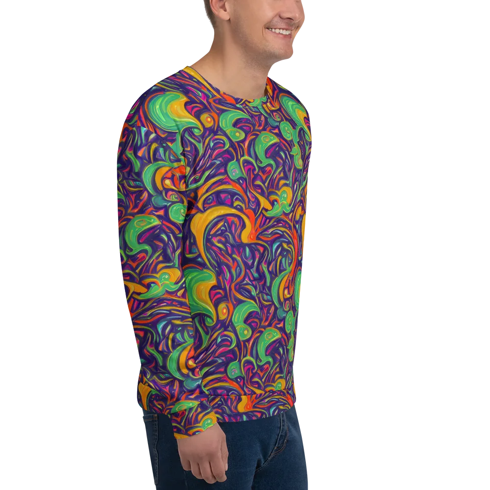 Psychedelic Ribbons on Sweatshirt — Right Front