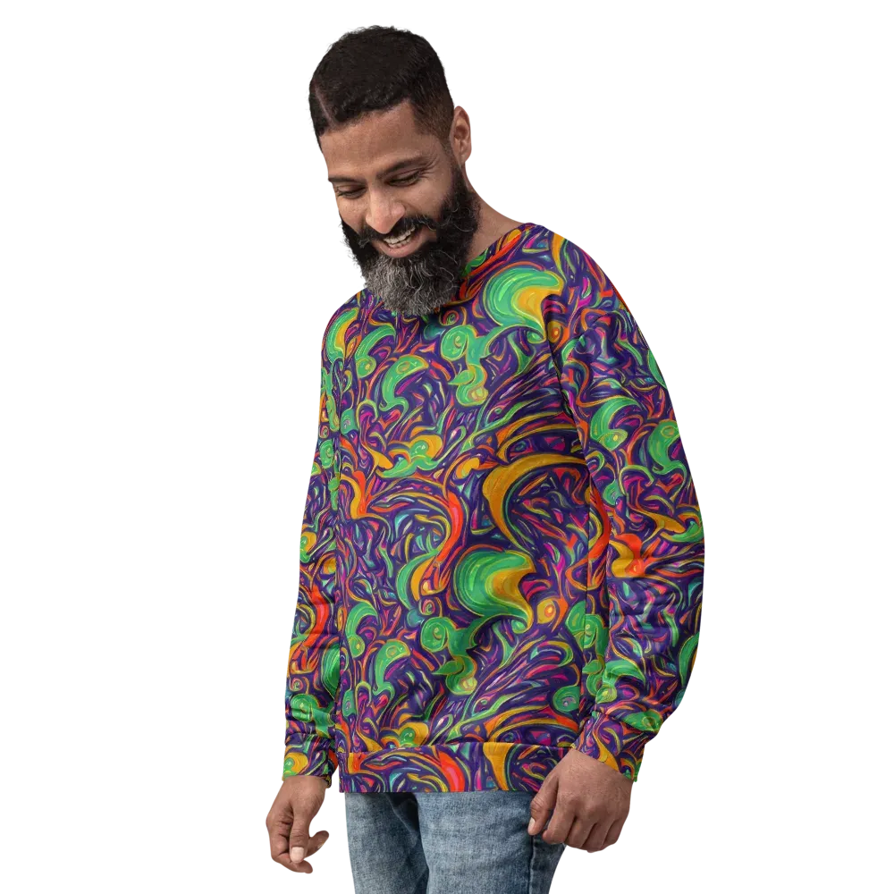 Psychedelic Ribbons on Sweatshirt — Left Front