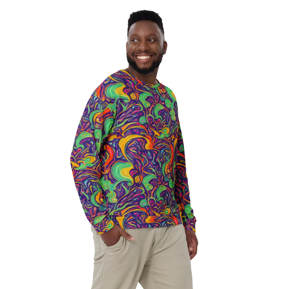Psychedelic Ribbons on Sweatshirt — Front